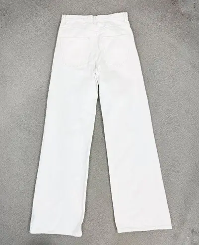 ZARA  Super Wide Leg High Rise Jeans White Size 0 Relaxed Long Baggy