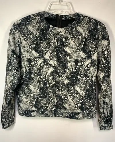 Eleven Paris -3. Women's Abstract Print Long Sleeve Sweatshirt Black Size Small