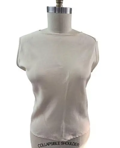 2 Piece Shamask 100% Silk Wide Leg Pant Set Champagne Ivory Sz 1 (M) Size M