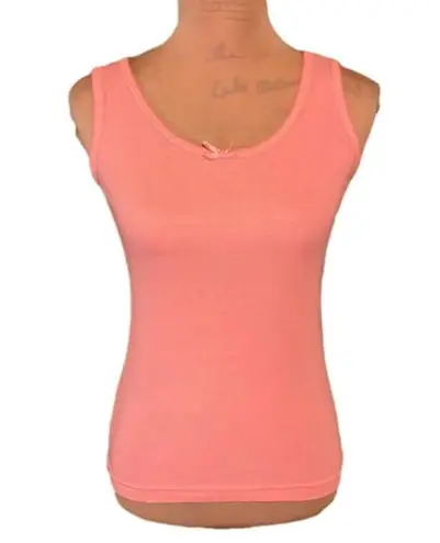 Vintage Kitty Hawk by Vivian Wang Coral Tank Top Size Small Orange