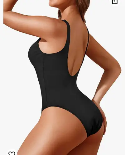Tempt Me Women High Cut One Piece Swimsuit Low Back Scoop Neck Retro