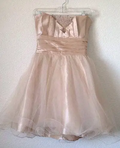 Masquerade Juniors' Strapless Tulle Hem Dress 5