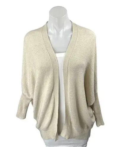 Mango MNG Women's Cream Long Sleeve Dolman Open Cardigan Sweater Top Size XS
