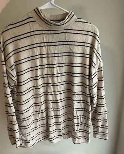 Bohme Lightweight striped mock neck sweater