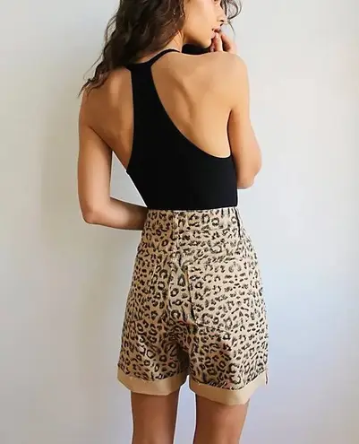 Free People Dogtown Tan Cheetah Print High-Waisted Cut-Off Shorts Size 25