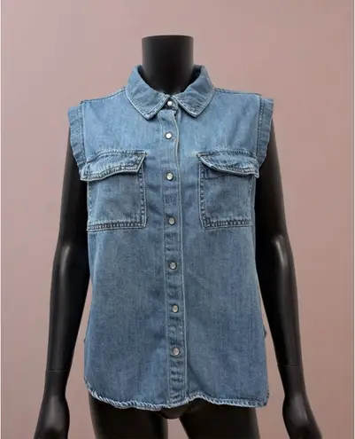 Liverpool Jeans Company Liverpool Los Angeles Denim Sleeveless Button Front Shirt Women's M