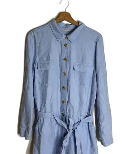 Soft Surroundings ladies Kerry jumpsuit linin blend button up cute soft size 10