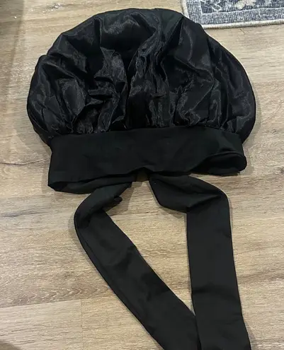 Elegant Black Satin Hair Bonnet