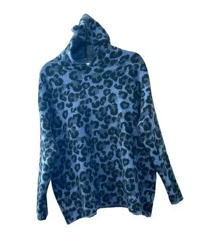 Workshop Republic Clothing Animal Print Fuzzy Hooded Soft Sweater Medium