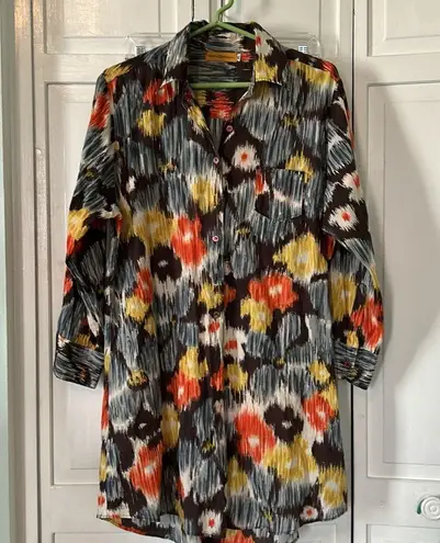 Roberta Freymann 100% cotton Tunic Blouse - Size XL