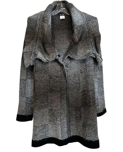 Belamie Cardigan / Jacket with Three Snap Closure Wide Collar Size Small