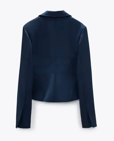 ZARA NWT  LIMITED EDITION Navy Blue Satin Blazer