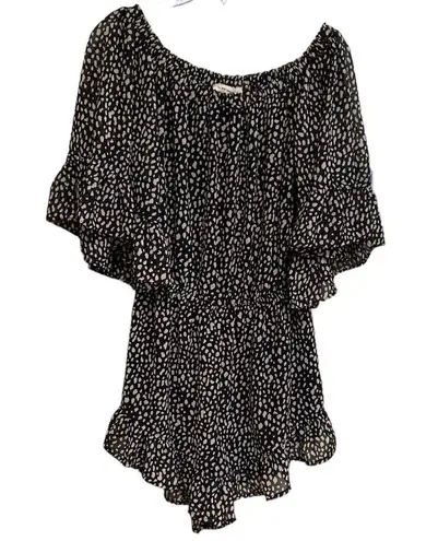 ee:some  LEOPARD ROMPER IN BLACK WOMENS SIZE SMALL NWT