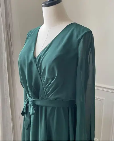 JJ's House Dark Green Chiffon Long Sleeve Formal Gown Dress Prom Bridesmaid 10