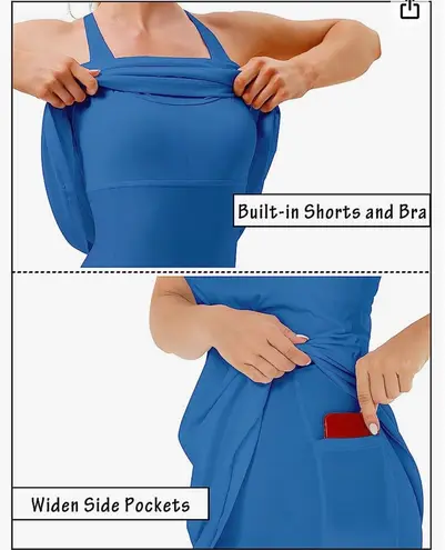 Heathyoga Womens Tennis Dress with Shorts Underneath Workout Dress with Built-in Bra Athletic Dresses Golf Dress Exercise Dress