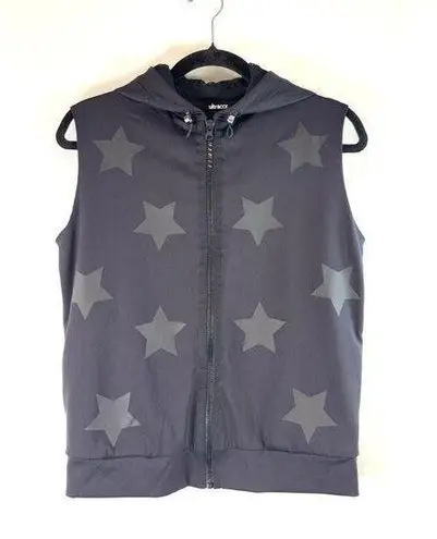 Ultracor Womens Vest Black Lux Knockout Star Hooded Full Zip Sleeveless Small