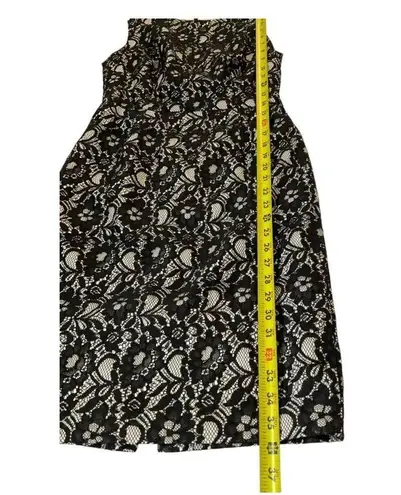 Calvin Klein  Women Size 4 Lace Party Dress Black White Sleeveless | 19-771