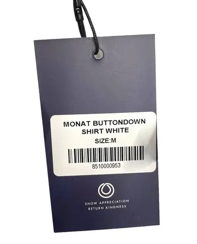 Monat Gear Monat Button Down Shirt White Start Logo Size Medium