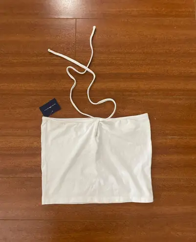 Brandy Melville white key hole halter top