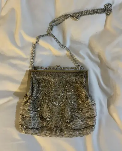 Vintage Beaded Bag Silver