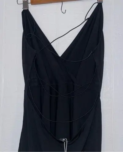 Just Quella Nwt  Women’s Maxi Dress large Satin‎ Strappy Backless Evening black