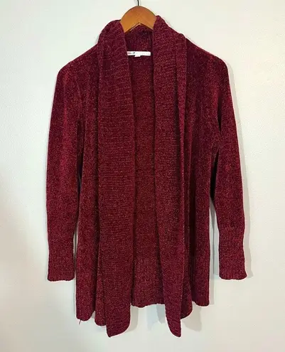 Seven7 7 JEANS Chenille Open Front Cardigan Tawny Port