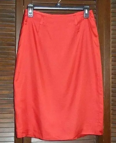 Ellen Tracy Linda Allard Red 100% Silk Short Skirt, 6 8, New