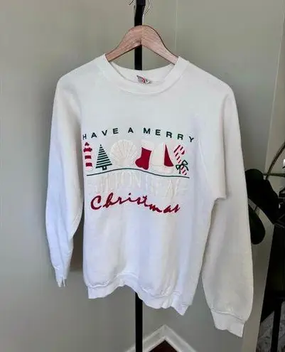 Vintage Hilton Head Christmas Crewneck White Size M