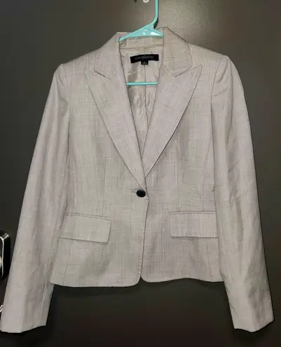 Anne Klein Beige/Cream Button Wool Blend Blazer Suit Top Like New Sz 4 women's