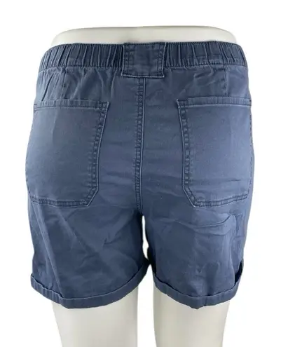 Gloria Vanderbilt Womens Gray Blue Twill High Waisted Wide Leg Utility Shorts XL