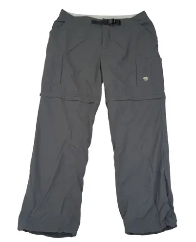 Mountain Hardwear Convertible Hiking Pants Women 12 Short Gray Nylon Zip Off