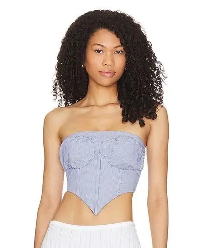 Camila Coelho Kit Bustier in Blue & White Size XXS NWT