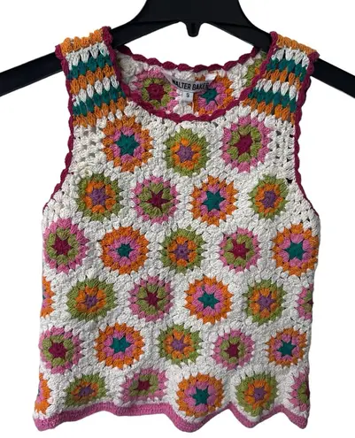 Walter Baker Brayla Top Women’s Size Small Daizy Crochet Tank Sweater