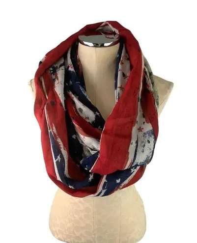 infinity One Size Twiggy London American Flag Theme  Loop Scarf Double Faced