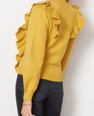 dRA Los Angeles Yellow Ruffle Chic Sweater