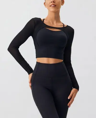 Berlook Black Cut Out Long Sleeve Top
