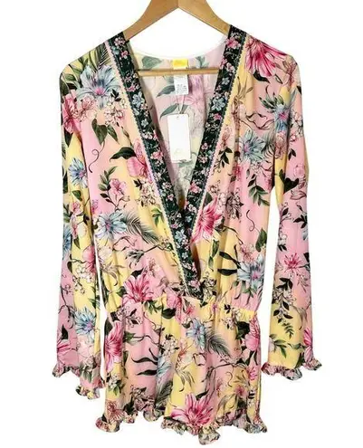 Agua Bendita Larissa Casual Summer Coverup Beach Romper Size Large