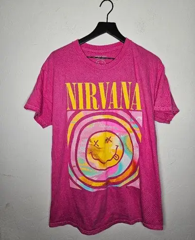 Nirvana  Pink Graphic Tee Size Large