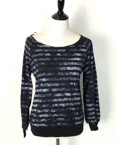 American Vintage  Tie Dye Sweatshirt Black Striped Top Women Size M‎ NEW