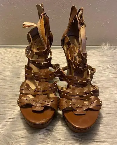 Guess  Brown Gladiator Style Wedges