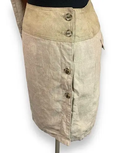 Margaret Godfrey Linen Suede Trim Vest Skirt Set Size 8