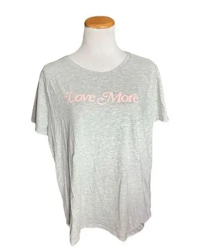 Nine West Womens  Love More Gray Soft Spun Graphic Tee Shirt - Sz XXL