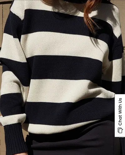 Brandy Melville John Galt Navy & Cream Striped Brianna Sweater