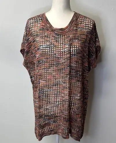 None Hollow Out Crochet Knit Pullover Sweater Swimsuit Coverup Casual Short Sleeve