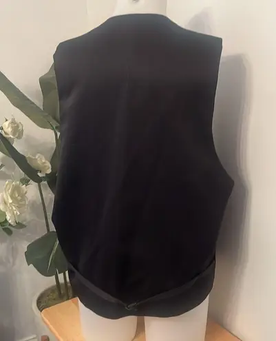 Robert Daskal Hand Painted & Sewn Men's Silk Vest Artistic Design vintage Black