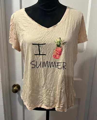 C Sleep I love Summer Yellow Graphic Short Sleeve in L Size L