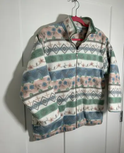 Alfred Dunner Petite Vintage women’s small oversized fleece full zip jacket
