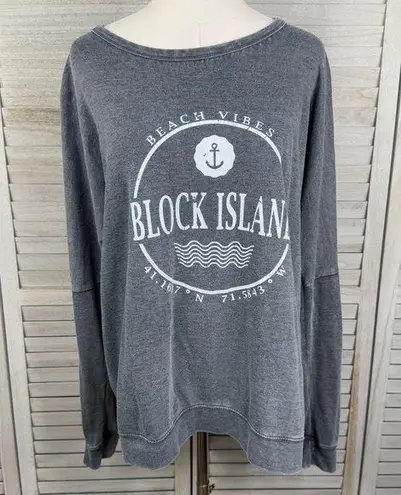 VINEYARD CREW Women's Block Island RI Crewneck Sweatshirt Gray