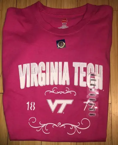 Hanes 🆕 Virginia Tech Hokies Women’s Pink T-Shirt Sz S