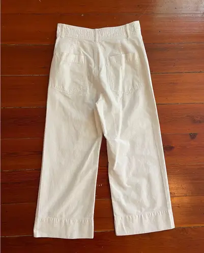 Apiece Apart Classic Merida Cream Wide Leg Crop Cotton Pants - Sz 4
